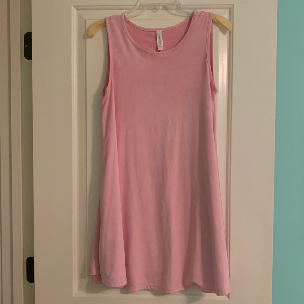 pink suede dress